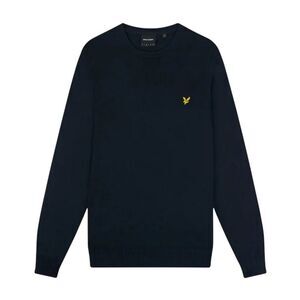 Lyle & Scott Mens Cotton Merino Crew Neck Sweater Top / Navy